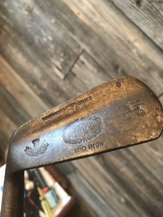 Antique Vintage Burke Grand Prize Hickory Wood Shaft Golf Club Mid Iron 2