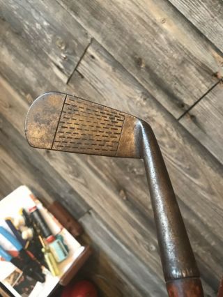 Antique Vintage Burke Grand Prize Hickory Wood Shaft Golf Club Mid Iron 4