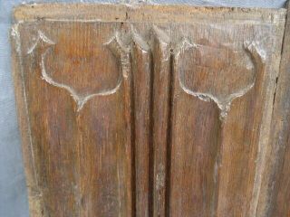 Two Early 16th Century Carved Oak Linen Fold Panels