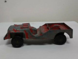 Vintage Tootsietoy Cast Metal Red Toy Jeep Convertible 3 3/4 " Matchbox Antique