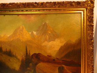 Antique oil painting in gold frame.  