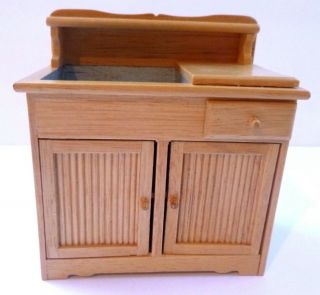 Vintage Concord Miniatures Dollhouse Wooden Dry Sink