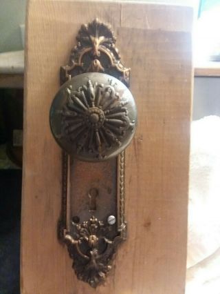 Antique Door Knobs And Hardware Believed To Be Bronze Have Strike Plates.  No Key
