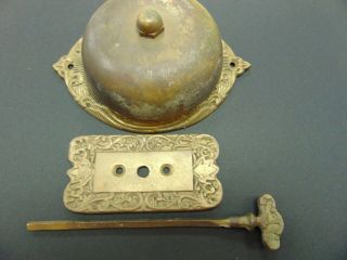 Victorian Brass Twist Door Bell 3 Pc