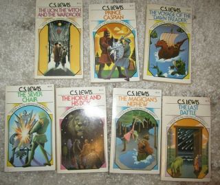 The Chronicles Of Narnia 7 Book Complete Set C.  S.  Lewis Lion Witch Wardrobe 1970