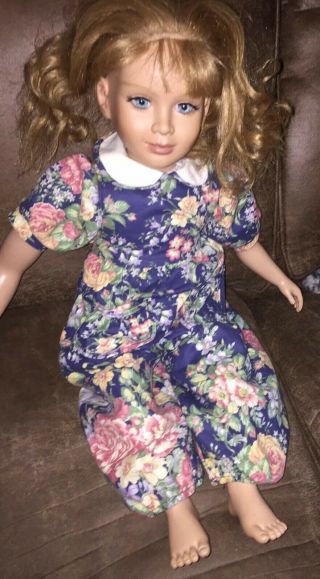 My Twin Doll 23” Vintage White Body Floral Romper By My Twinn Non Posable