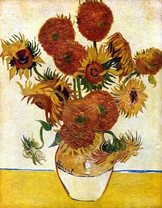 Vincent Van Gogh Vase With 12 Sunflowers Painting Fine Art Re - Print A3 A4
