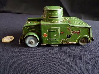 Vintage / Antique Tinplate Windup / Clockwork Army Tank