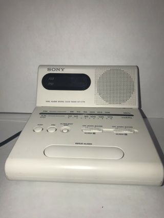 Vintage Sony ICF - C770 - AM/FM Clock Radio - Dual Alarm & Tilt Display 4