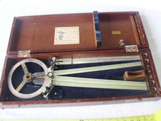 Wwii Vintage Us Navy 1941 Warren Knight Right Hand Three Arm Protractor In Case