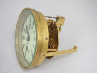 Antique French 8 Day Clock Movement White Porcelain 24hr Dial Timepiece Movement 2