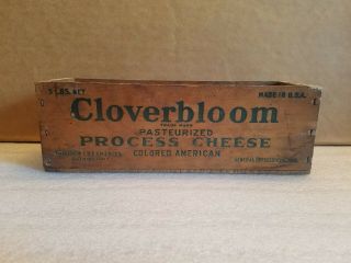 Vintage Wooden 5lb Process Cheese Box Armour Creamery Cloverbloom Chicago