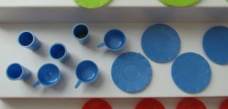 42 Pc Vtg Deluxe Reading Dream Kitchen Red Green Blue Plates Coffee Cups Tumbler 3