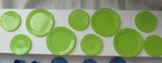 42 Pc Vtg Deluxe Reading Dream Kitchen Red Green Blue Plates Coffee Cups Tumbler 5