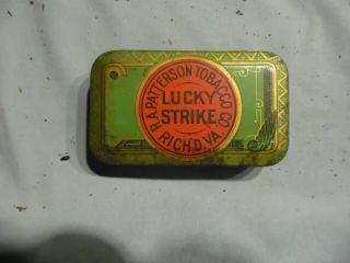 Vintage Antique Lucky Strike Tobacco Tin R.  A.  Patterson Tobacco Co.  Richmond Va