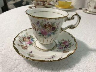 Vintage Coalport Bone China England Teacup Floral And Gold