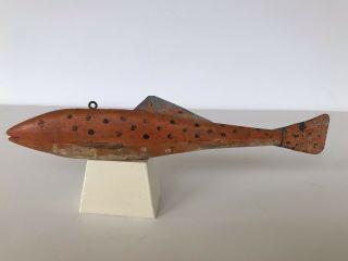 Vintage Fish Decoy,  Spearing,  Ice Fishing,  Michigan Trout,  1940 ' s 2