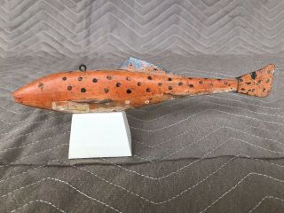 Vintage Fish Decoy,  Spearing,  Ice Fishing,  Michigan Trout,  1940 ' s 7