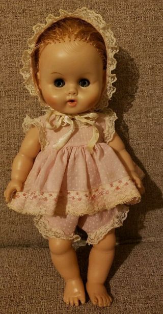 Vintage Ginny Baby Vogue Doll Rooted Hair Drinks & Wets Clothes