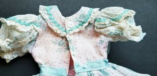 VINTAGE IDEAL WHITE AND TURQUOISE DRESS WITH PINK SLIP FITS 18 
