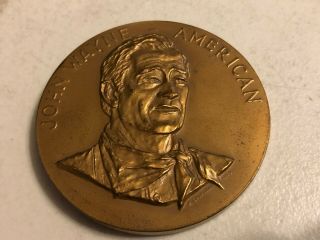 1979 John Wayne American Bronze Coin Medal Us Duke Cowboy Horse