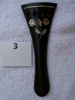 Antique Ebony Mop Inlaid 4/4 Violin Tailpiece