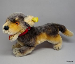 Steiff Lumpi Dachshund Dog Mohair Plush 18cm 7in Id Button Tag Squeaks 1963 - 67