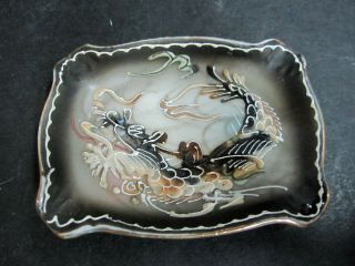 Antique Royal Japan Moriage Dragonware Porcelain Pin Trinket Tray Ashtray