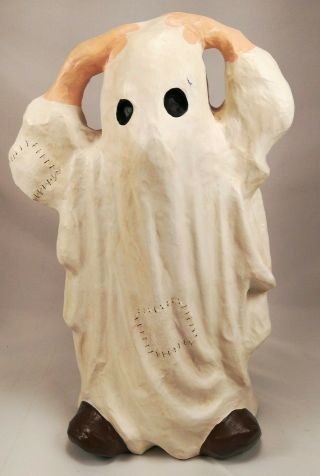 Vintage Paper Mache Halloween Ghost Hand Painted