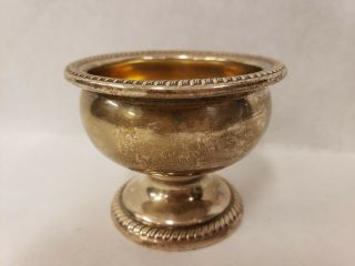 Vintage Small Sterling Silver Pedestal Toothpick Holder Condiment Bowl