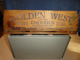 Produce Wooden Crate Golden West Cherries