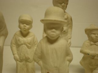 7 Antique Little Rascals Hard Paiste Or Porcelain Like Figures - Stymie,  Etc.