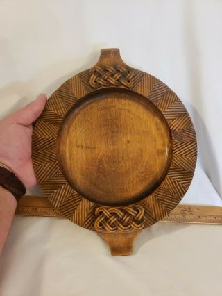 Antique Finland Hand Carved And Signed Finnish Plate Family Piece