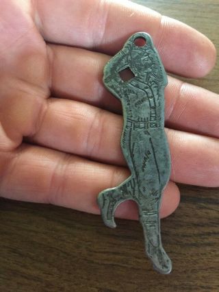 Coca Cola Baseball Bottle Opener Mlb Hall Of Fame Canton Patina Antique Style
