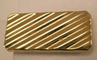 Diagonal Lines Gold Tone Tiny Small Vintage Swank Brand Tie Bar Clip