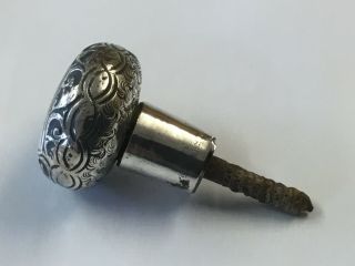 1906 Hallmarked Handle Only For Walking Stick Cane - London - 21g
