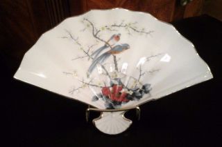 Vintage Japanese Fine China By Jay Asian Japan Oriental Fan Plate Dish Lovely