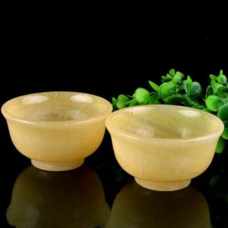 Natural Hand carved Chinese yellow Jade bowl Diameter 10cm 4inch 5