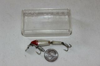 Vintage L&s Mirrolure Jointed Fly Rod Size 1 1/2 " Fishing Lure W/ Plastic Box