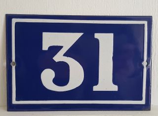 Antique French Enamel House Number Sign Door Gate Plaque Street Plate 31