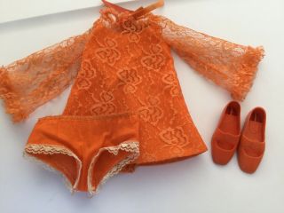 Ideal Chrissy Orange Lace Dress,  Panties,  Shoes Plus Poncho 2
