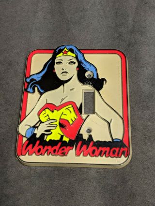 Vintage 1976 Wonder Woman Light Switch Outlet Wall Plate Cover Dc Comics