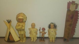 2 Vintage Small Porcelain Doll And Other Stuff/very Old Dolls