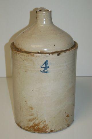 Vintage 18 1/2 " 4 Gallon Stoneware Jug