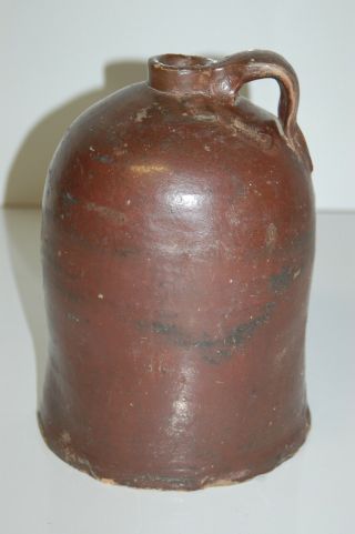 Vintage 10 1/2 " Oddly Shaped 1 Gallon Brown Pottery Stoneware Jug
