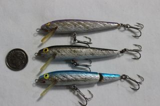 3 Vintage Rebel Minnow Small 2 3/8 " Fishing Lures