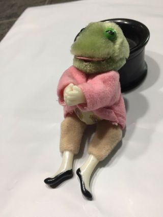 Vtg 1986 Fredrick T Frog 4” Miniature Stuffed Warne Edentoys Pink Green Tan