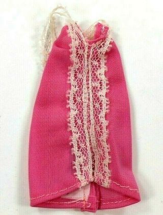 Barbie Vintage Silky Pink Pajama Top W/white Lacy Trim Straps