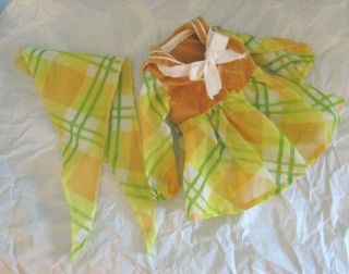 Vintage Velvet Tagged Outfit Glad Plaid Dress With Scarf - Crissy Family
