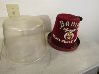 Vintage Mason Or Shriner Jeweled Hat Bahia Size 7 1/8 Case D.  Turin Co.